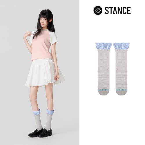 stance灰色女袜中筒袜可爱复古风