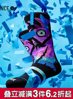 STANCE 堡垒之夜游戏联名款556休闲袜潮流撞色中筒袜子冬季透气潮