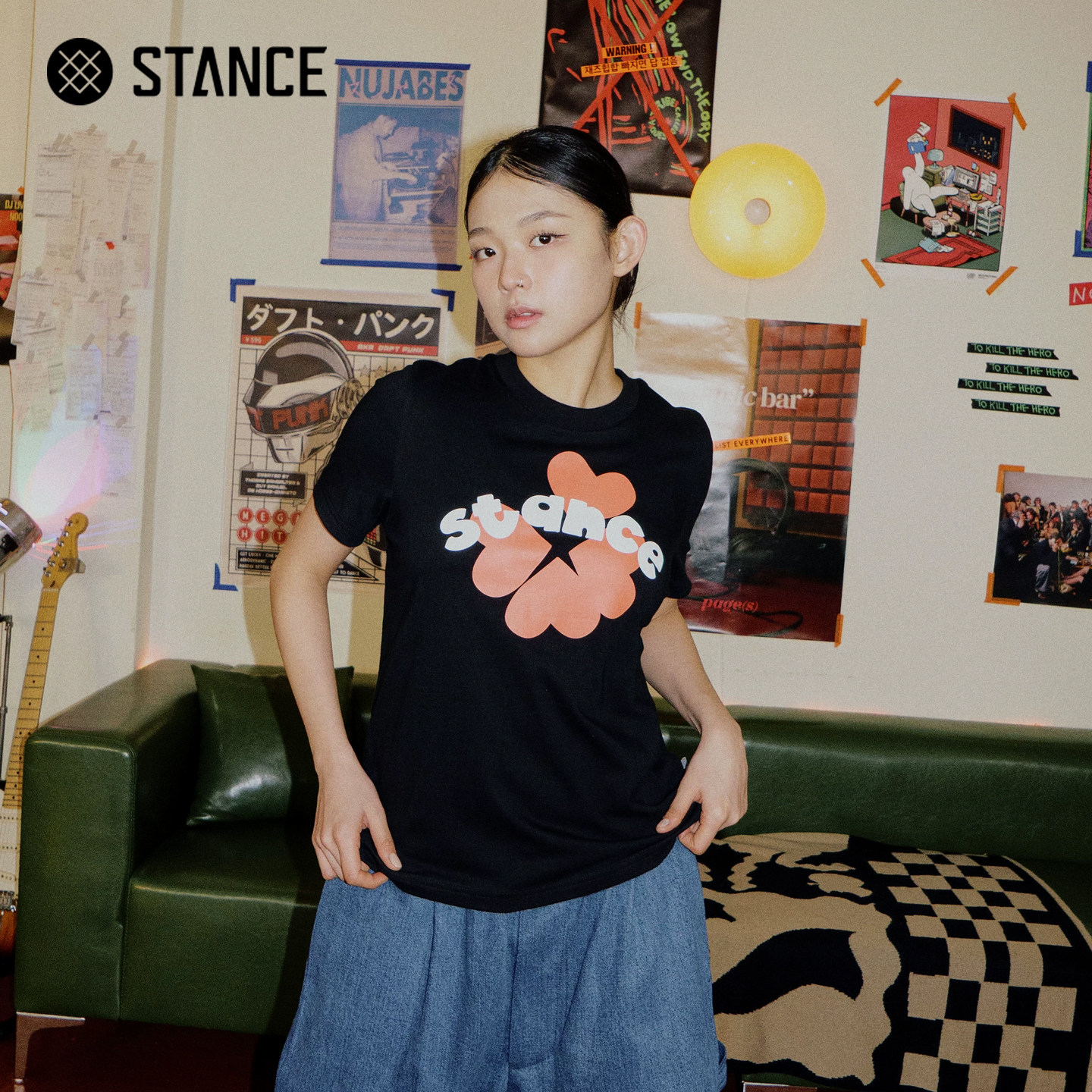 stance女款短袖秋季新款韩版T恤修身印花logo辣妹收腰官方旗舰店