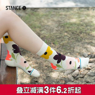 545休闲袜女秋冬透气中筒袜子棉袜 BLOOM设计款 STANCE 花朵BABY