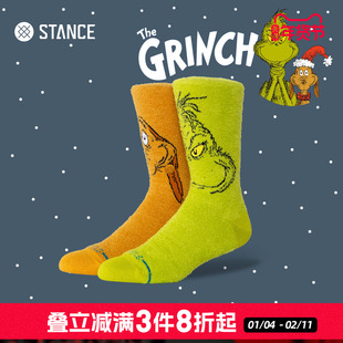 STANCE X THE GRINCH圣诞怪杰联名男女中筒袜冬季加绒保暖潮袜子