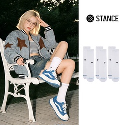 STANCE袜子ICON经典纯色运动袜中筒袜秋季耐磨防臭棉袜男女袜白袜
