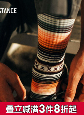 STANCE斯坦斯炫彩拼接条纹中筒袜设计感渐变细条纹男女秋冬休闲袜