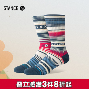 STANCE秋冬休闲袜蓝色条纹545中筒袜男女同款 袜子保暖舒适个性