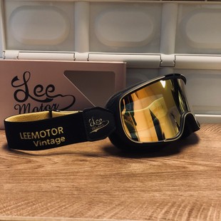 雷摩机车复古大框风镜护目镜可戴近视日夜通用夏季 头盔镜片百分百