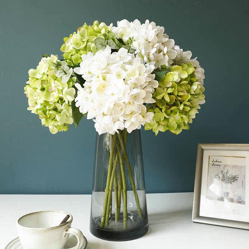 仿真花花间集手工花艺家居装饰仿真绣球花假花花束客厅插花婚庆婚礼布景花艺摄影道具绢花装饰仿真花山东济南地区家居宝