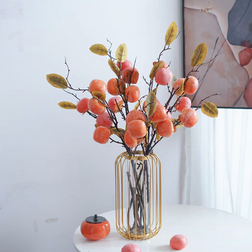 繁花茹素仿真柿子落地桌面