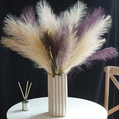 北欧INS网红仿真花芦苇假花轻奢家居装 饰餐桌花瓶摆件毛绒花蒲苇