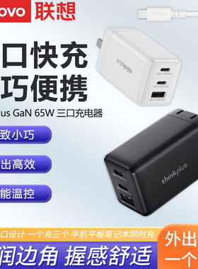 联想原装Type-C便携多功能65W笔记本电脑口红3代电源适配器PD快充USBC小巧旅行手机充电器20V3.25A电源线插头