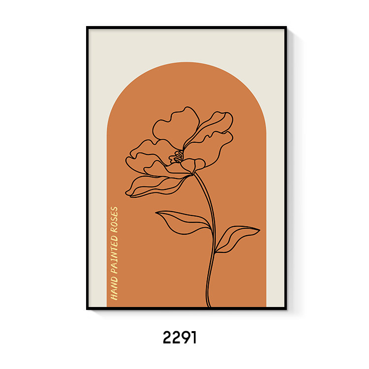 북유럽 스타일 기하학적 추상 꽃 장식 그림 코어 침실 머리맡 그림 입구 홀 레스토랑 손으로 그린 ??라인 매달려 그림 심장