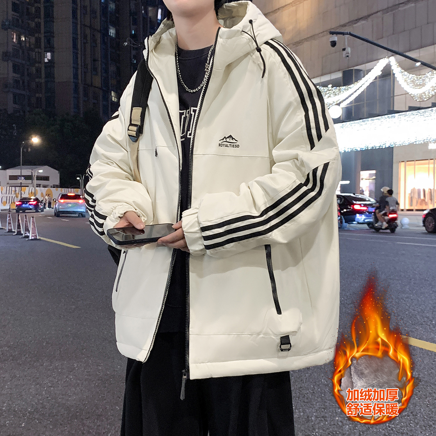 不起球不褪色不缩水加绒加厚外套