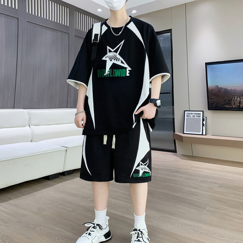 不起球不褪色短袖t恤套装