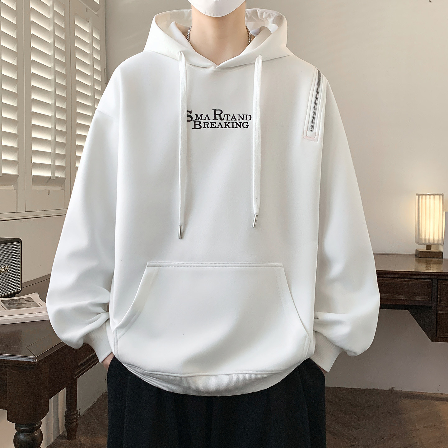 春秋季2026新款卫衣男孩初中学生帅气连帽外套青少年大童潮牌上衣,男装,卫衣,淘宝优惠券,粉丝福利购,淘宝优惠卷