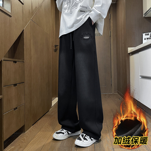 2025秋冬款运动卫裤男孩初高中学生加绒加厚青少年大童休闲长裤子