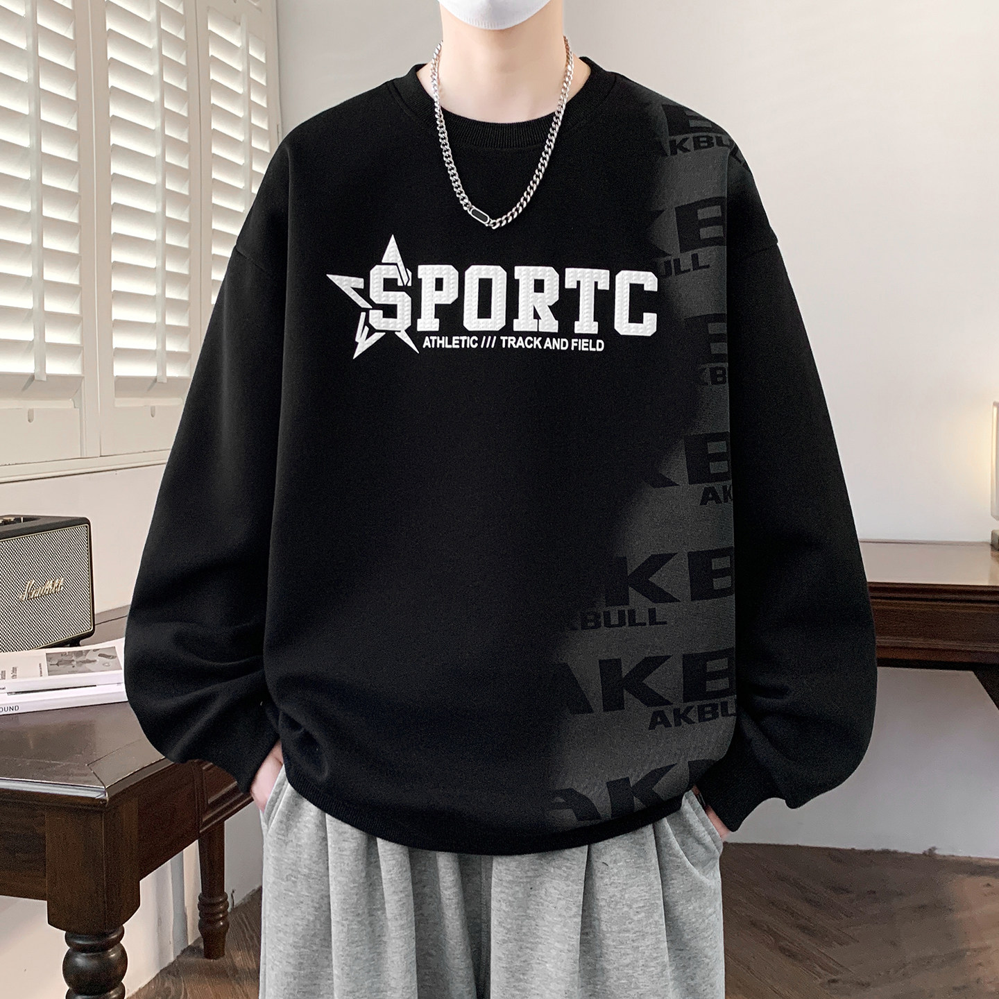 青少年卫衣男春秋季2026新款潮牌宽松长袖t恤大童男生打底衫上衣,男装,卫衣,淘宝优惠券,粉丝福利购,淘宝优惠卷