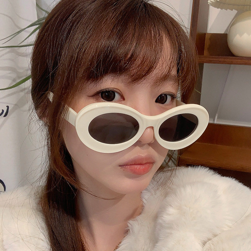 欧莱欧新款糖果色小框椭圆形多巴胺色墨镜出游聚会拍照遮阳太阳镜