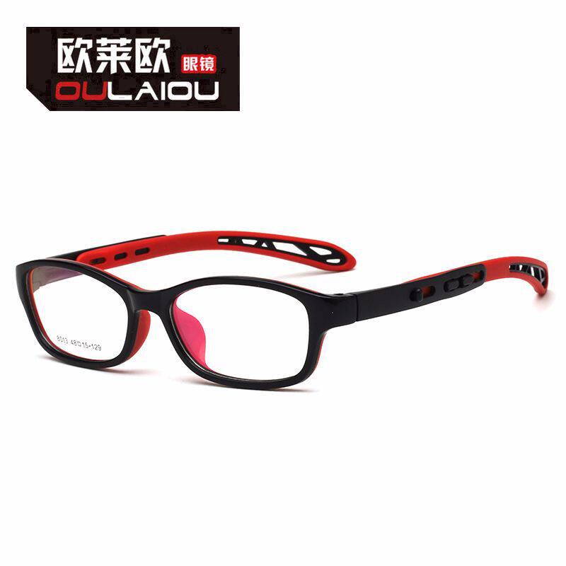 欧莱欧8013韩版个性眼镜框儿童tr90硅胶方形配近视眼镜架男女光学