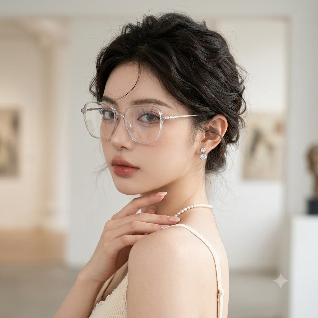 韩版tr90眼镜框女透明素颜学生显温柔显气质 个性日常出门