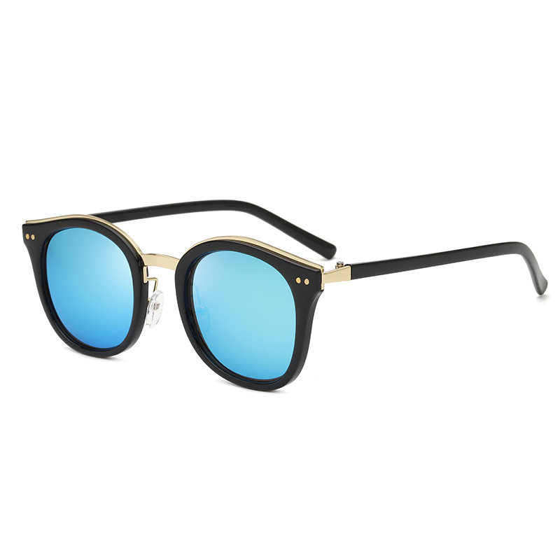 复古墨镜男工厂新款太阳镜女方圆形金属套圈豹纹潮流蛤蟆眼镜