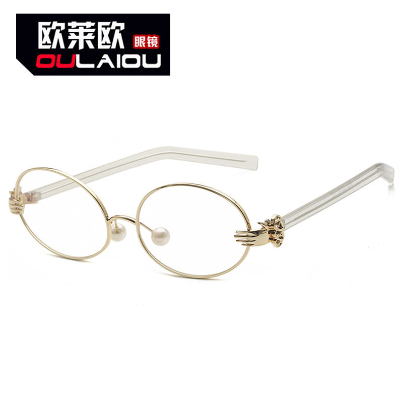 欧莱欧8255潮牌椭圆小手掌平光镜201920新蓝光近视眼镜框架