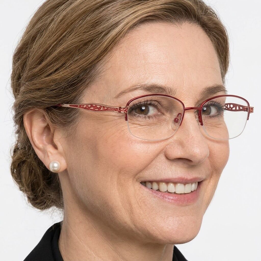 跨境外模新款镂空时尚眉毛半框老花镜女优雅舒适防蓝光护目老视镜