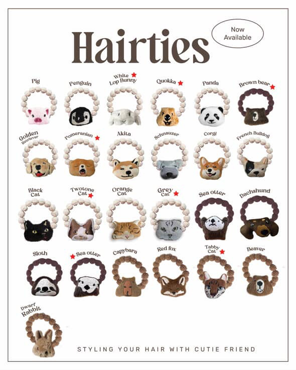 泰国小众品牌 【部现】unmelt猫猫狗狗兔兔金毛柯基手工发圈