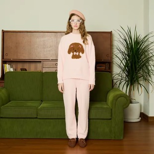 泰国潮牌 blackdog可爱卡通泰迪毛绒家居服套装