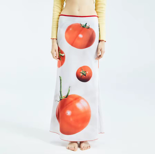 泰国潮牌 blackdog bkk 西红柿洋葱圈修身长裙