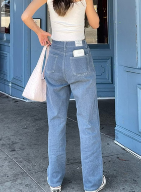 泰国小众品牌 something apparels浅蓝色修身牛仔裤