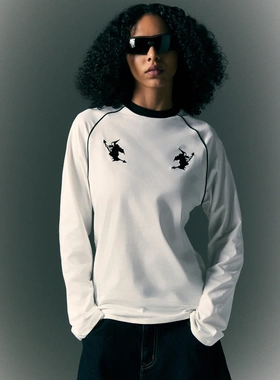 泰国潮牌mattermakers白色纯棉巫师刺绣长袖T恤 orm同款