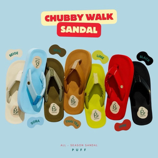 泰国小众品牌 puff shoes不硌脚超柔软舒适人字拖外穿拖鞋凉鞋