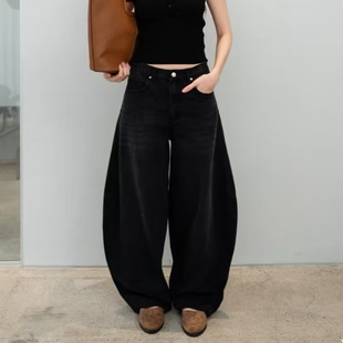 jw30 复古曲线阔腿牛仔裤 jw66 wara新款 泰国潮牌