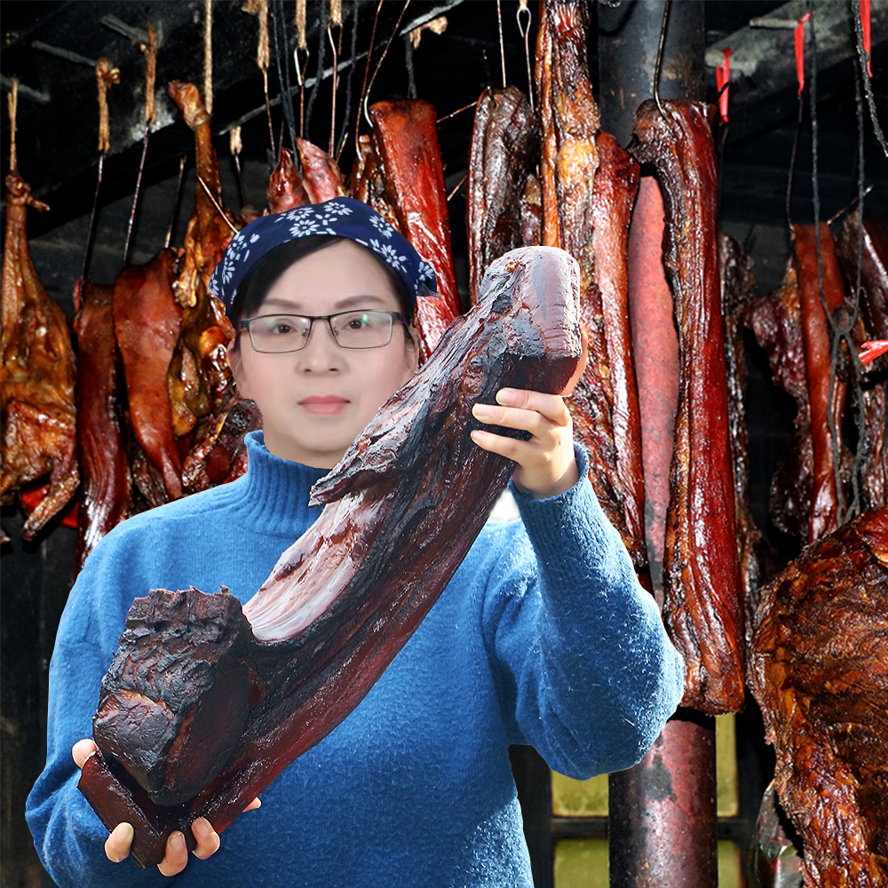 烟熏腊肉江西修水特产农家火腿制品五花肉后腿肉腊猪脚蹄猪排腌肉