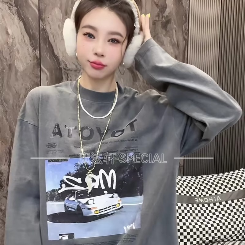 长袖T恤女2025新款圆领套头