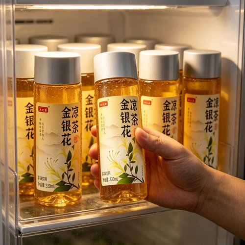 金银花凉茶330ml*24瓶整箱夏季清润解渴0糖草本植物饮料特价批发