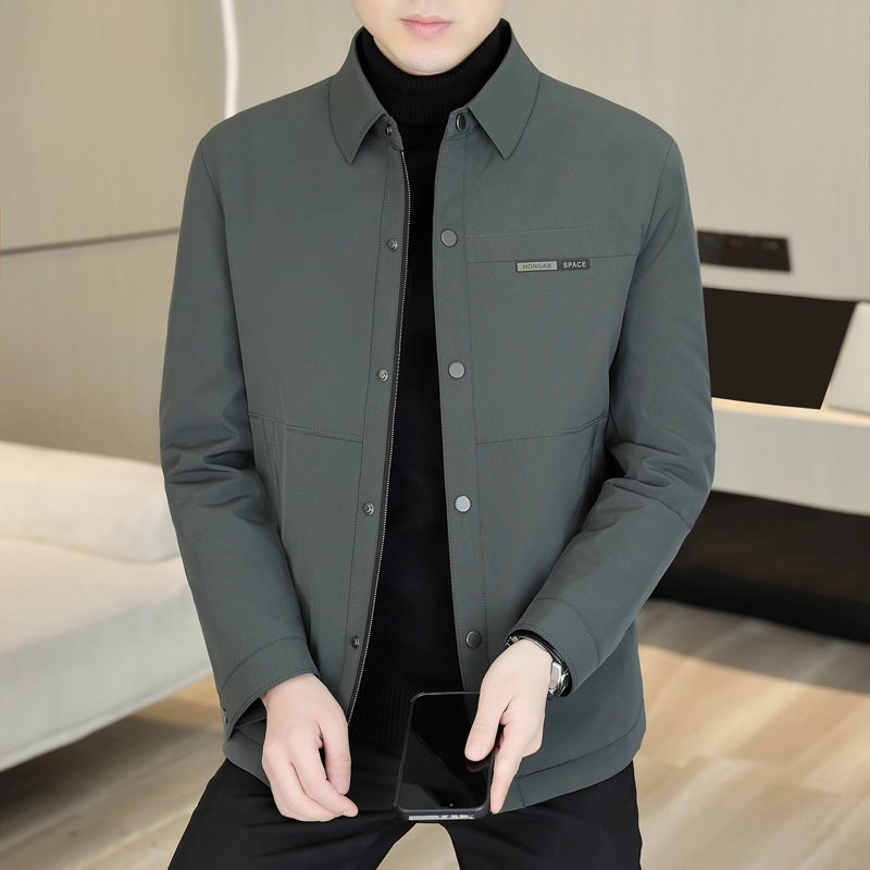 高端羽绒服男士冬季2025新款时尚加厚冬装轻奢翻领商务休闲羽绒衣