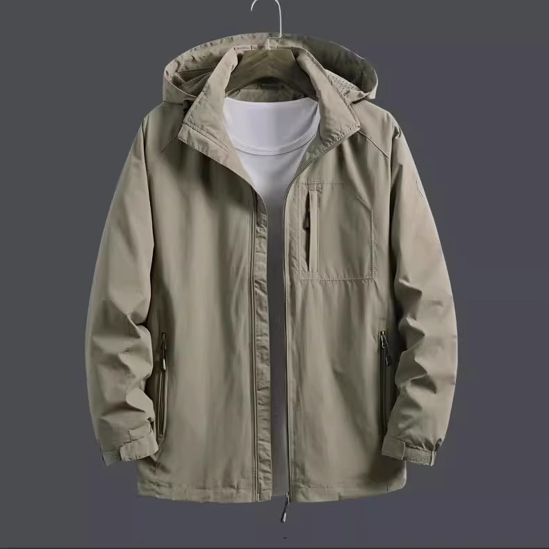 轻奢连帽工装夹克外套男士宽松休闲大码美式上衣秋冬加厚秀禾上衣