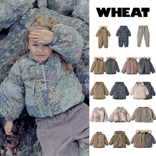 Wheat儿童滑雪服夹棉连帽夹克