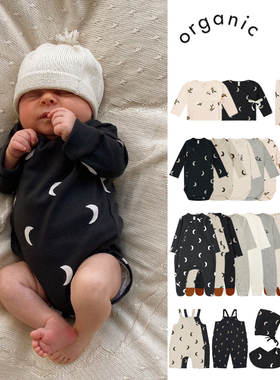 补货到货！英国Organic Zoo婴幼儿印花长袖包屁衣连体爬行服胎帽