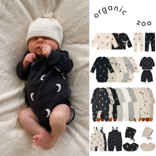 包屁衣连体爬行服胎帽 Zoo婴幼儿印花长袖 补货到货 英国Organic