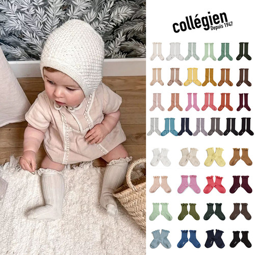 collegien纯色短袜中筒袜