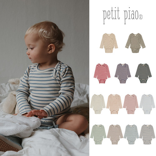 PetitPiao婴幼儿童条纹包屁衣