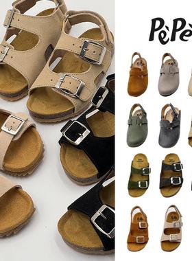 到手5折 意大利PePe 经典款儿童手工勃肯鞋皮鞋交叉凉鞋经典单鞋