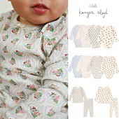 AW25新款 丹麦Konges Slojd 有机棉婴儿童碎花包屁衣家居服爬服