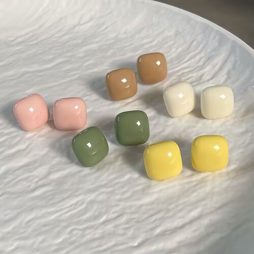 简约气质小方糖耳钉女洋气百搭