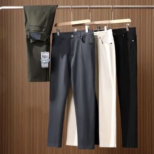 男士 新款 编织礼袋装 商务高端裁剪弹力直筒休闲裤 天丝长绒棉