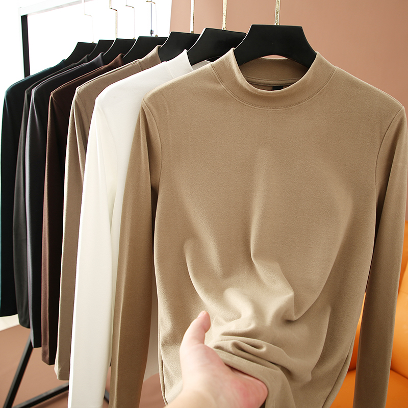 保暖立领简约打底长袖T恤