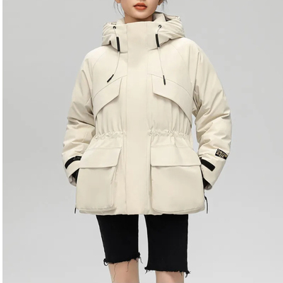 户外休闲滑雪收腰连帽羽绒服