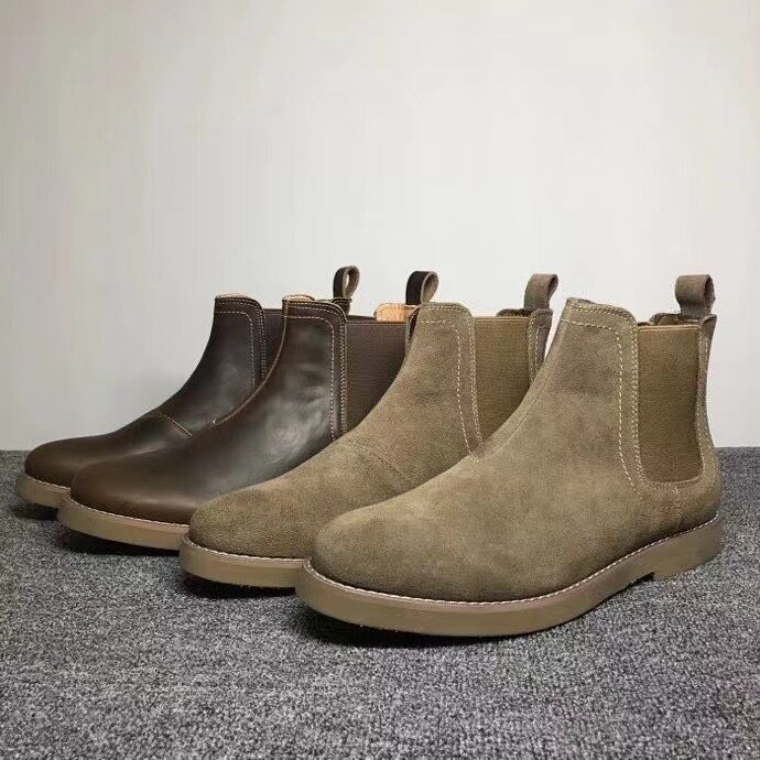 头层疯马皮复古靴男士秋冬皮鞋