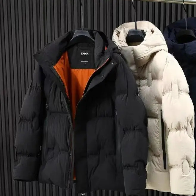 男士户外滑雪连帽羽绒服外套